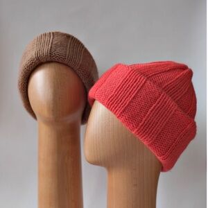 Angora & Merino Beanie Hat - Olive Green